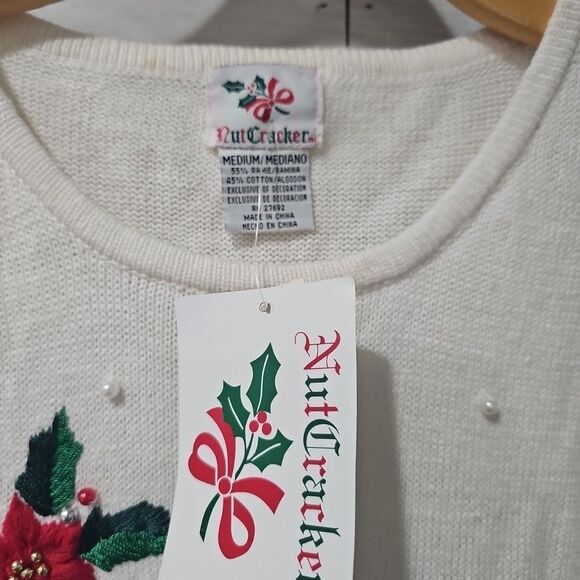 NWT Vintage Christmas Holiday Sweater Size Medium Snowman Nutcracker - Picture 5 of 8